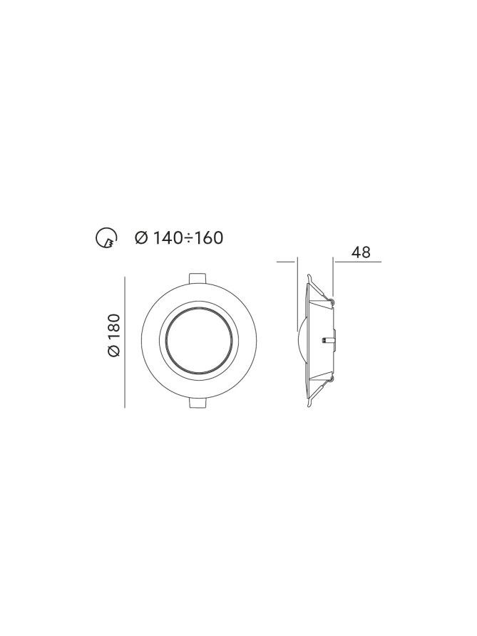 Downlight LED oprawa podtynkowa SATURN 12W 4000K Kobi Premium 