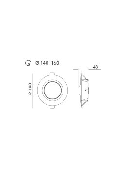 Downlight LED oprawa podtynkowa SATURN 12W 4000K Kobi Premium 