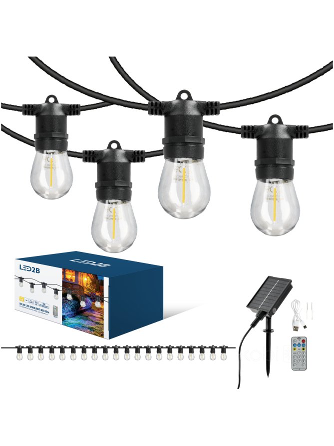 Girlanda ogrodowa solarna LED STARLIGHT NEO 10m 20x0,042W E27 LED2B 