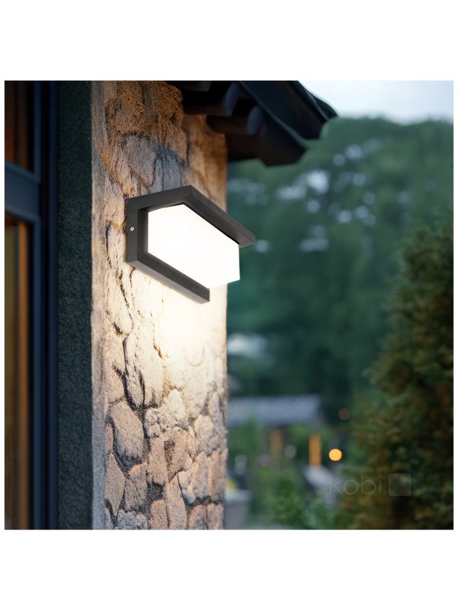 Kinkiet zewnętrzny elewacyjny LED LENTERO 12W 4000K LX IP54 czarny LED2B 