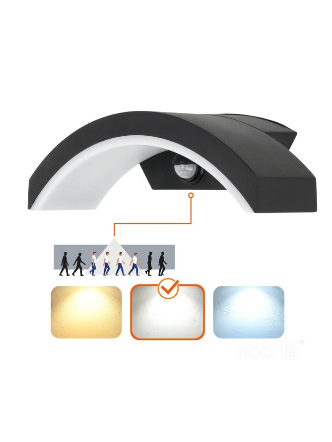 Kinkiet zewnętrzny elewacyjny LED OME 10W 4000K LX IP54 czarny LED2B 