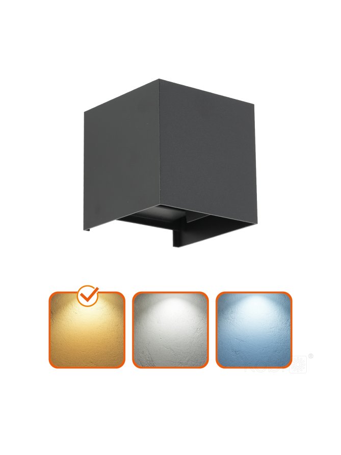 Kinkiet zewnętrzny elewacyjny LED QUERK 2x2W 3000K IP54 550lm czarny LED2B 