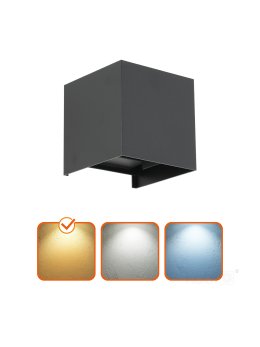Kinkiet zewnętrzny elewacyjny LED QUERK 2x2W 3000K IP54 550lm czarny LED2B 