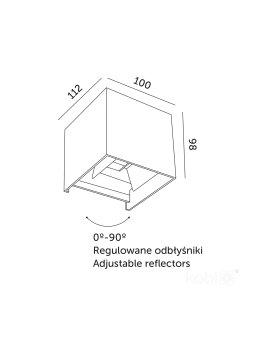 Kinkiet zewnętrzny elewacyjny LED QUERK 2x2W 3000K IP54 550lm czarny LED2B 