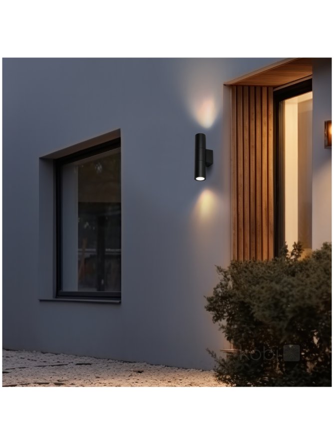 Kinkiet zewnętrzny elewacyjny QUERK 3 2xGU10 IP54 czarna LED2B 