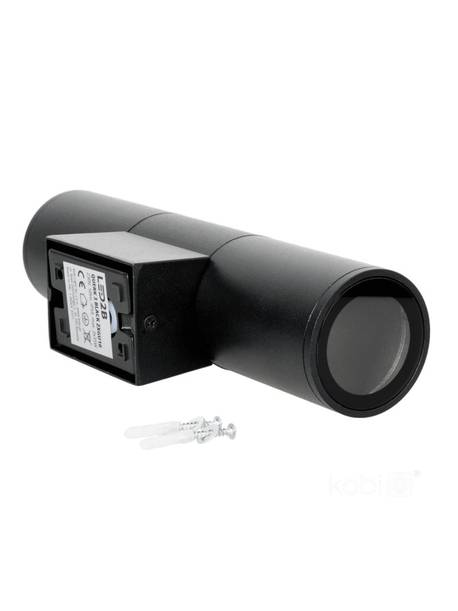 Kinkiet zewnętrzny elewacyjny QUERK 3 2xGU10 IP54 czarna LED2B 