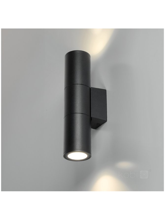 Kinkiet zewnętrzny elewacyjny QUERK 3 2xGU10 IP54 czarna LED2B 