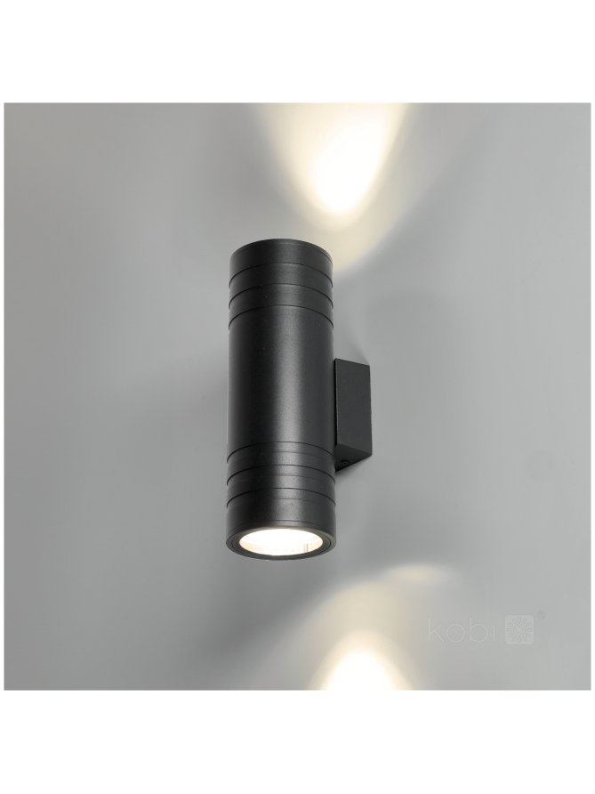 Kinkiet zewnętrzny elewacyjny QUERK 5 2xGU10 IP54 czarna LED2B 