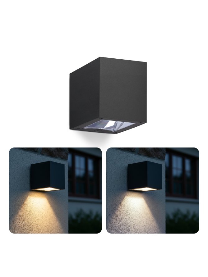 Kinkiet zewnętrzny elewacyjny Solar LED QUERK 2CCT IP54 LED2B 