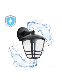 Kinkiet zewnętrzny elewacyjny TEVIO KD 1xE27 IP54 czarny LED2B 