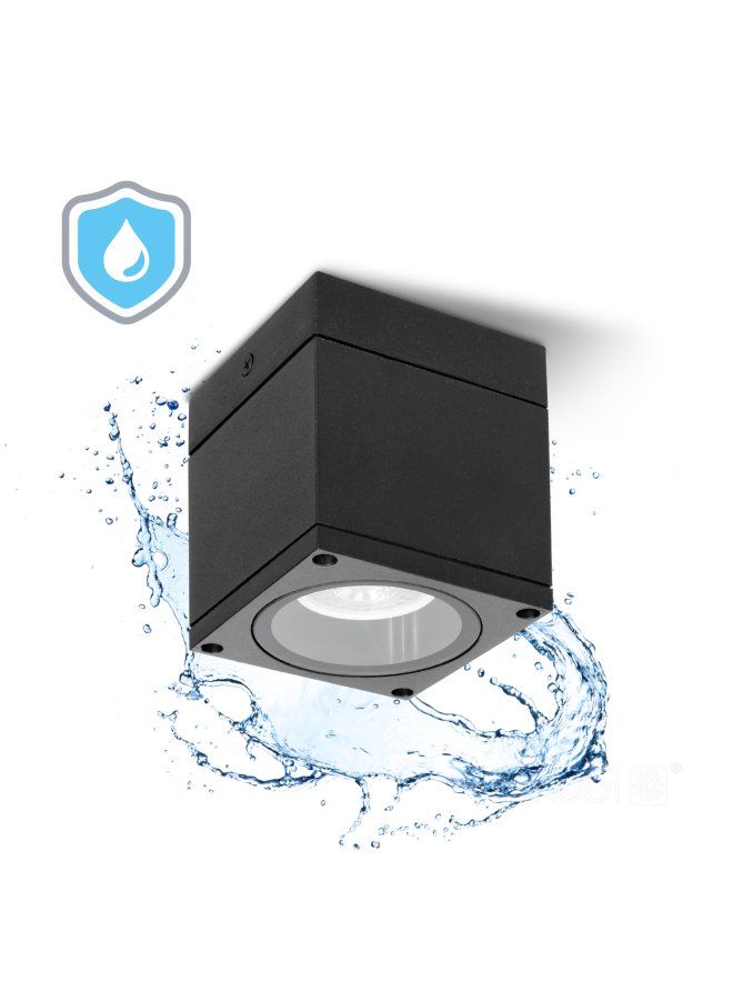 Lampa sufitowa zewnętrzna QUERK 1 1xGU10 IP54 czarna LED2B 
