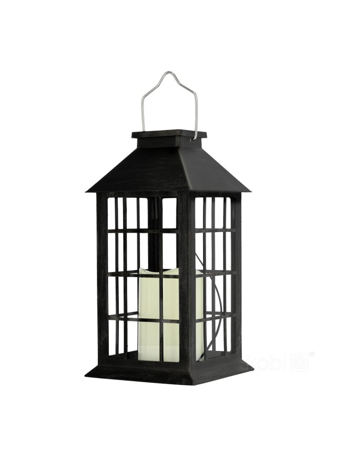 Lampion solarny ogrodowy CANDELIO LED 2700K czarna LED2B 