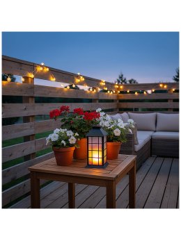 Lampion solarny ogrodowy CANDELIO LED MILKY 1600K IP44 czarna LED2B 