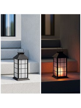 Lampion solarny ogrodowy CANDELIO LED MILKY 1600K IP44 czarna LED2B 