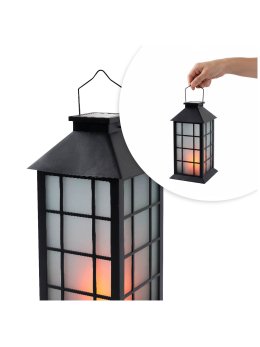 Lampion solarny ogrodowy CANDELIO LED MILKY 1600K IP44 czarna LED2B 