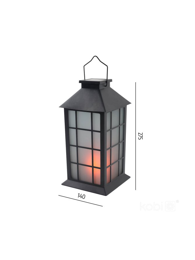 Lampion solarny ogrodowy CANDELIO LED MILKY 1600K IP44 czarna LED2B 