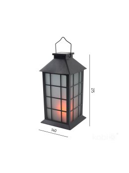 Lampion solarny ogrodowy CANDELIO LED MILKY 1600K IP44 czarna LED2B 