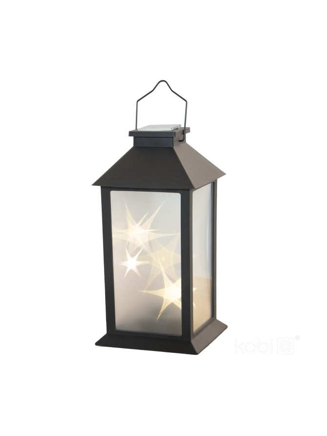 Lampion solarny ogrodowy CANDELIO LED STAR 2700K IP44 czarna LED2B 