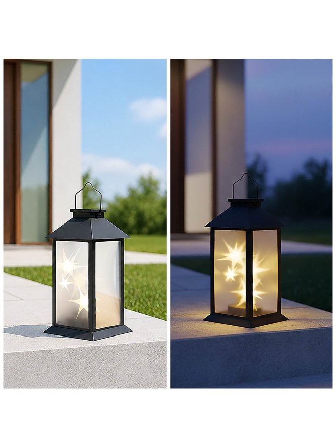 Lampion solarny ogrodowy CANDELIO LED STAR 2700K IP44 czarna LED2B 
