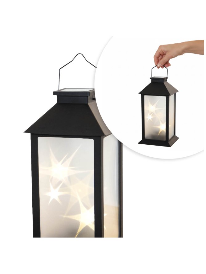 Lampion solarny ogrodowy CANDELIO LED STAR 2700K IP44 czarna LED2B 