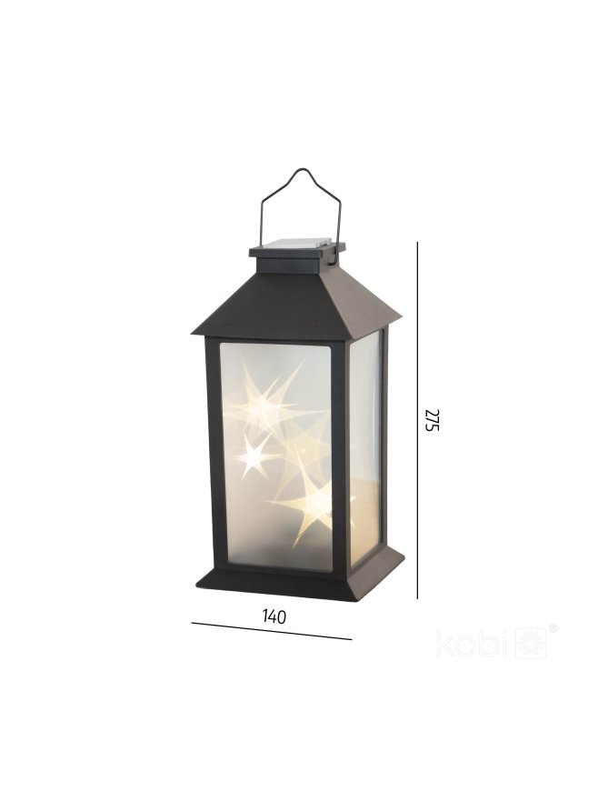 Lampion solarny ogrodowy CANDELIO LED STAR 2700K IP44 czarna LED2B 