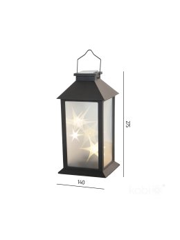 Lampion solarny ogrodowy CANDELIO LED STAR 2700K IP44 czarna LED2B 