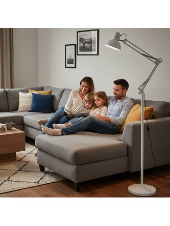 Lampa podłogowa stojąca AURIQ ST 1xE27 biała LED2B  2