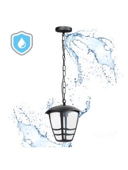 Lampa zewnętrzna wisząca TEVIO W 1xE27 IP54 czarna LED2B 