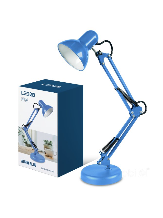 Lampka biurkowa AURIQ 1xE27 niebieska LED2B 
