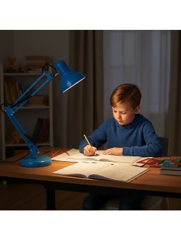 Lampka biurkowa AURIQ 1xE27 niebieska LED2B 