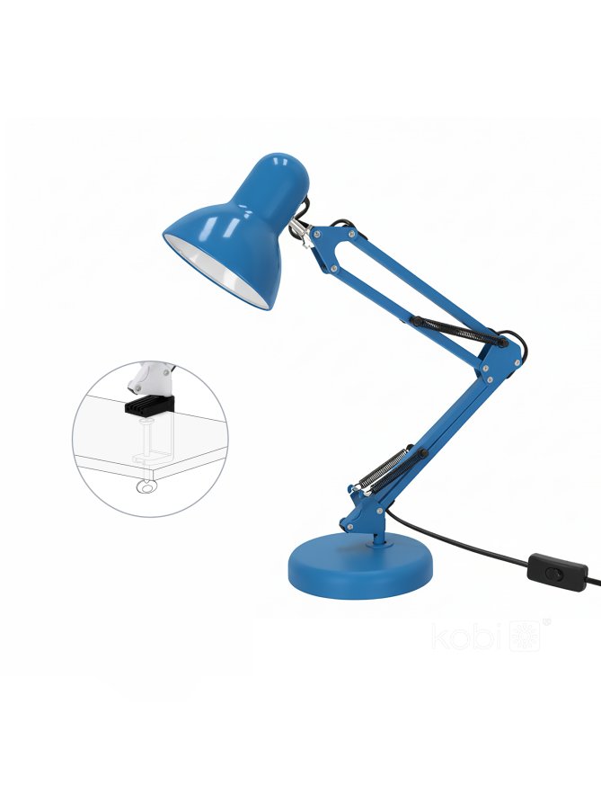 Lampka biurkowa AURIQ 1xE27 niebieska LED2B 