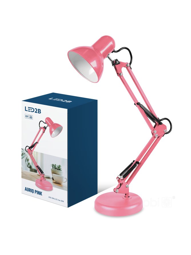 Lampka biurkowa AURIQ 1xE27 różowa LED2B 
