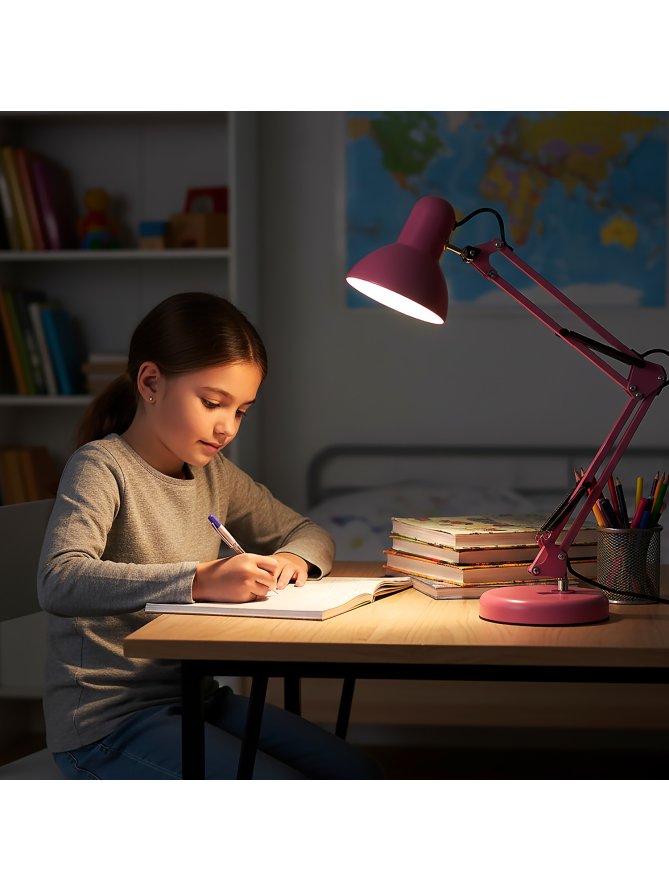 Lampka biurkowa AURIQ 1xE27 różowa LED2B 