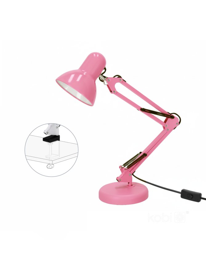Lampka biurkowa AURIQ 1xE27 różowa LED2B 