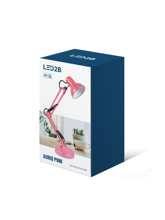 Lampka biurkowa AURIQ 1xE27 różowa LED2B 