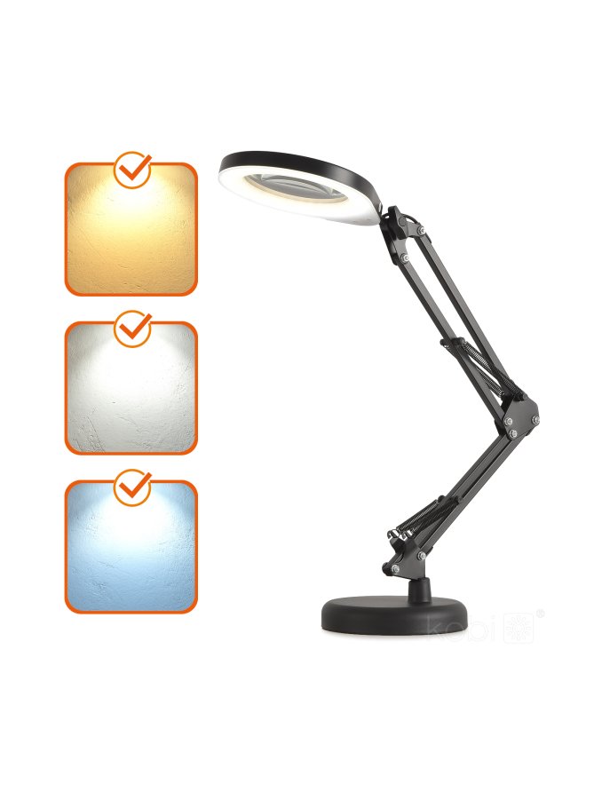 Lampka biurkowa LED AURIQ LOUPE 10W 3CCT czarna LED2B 