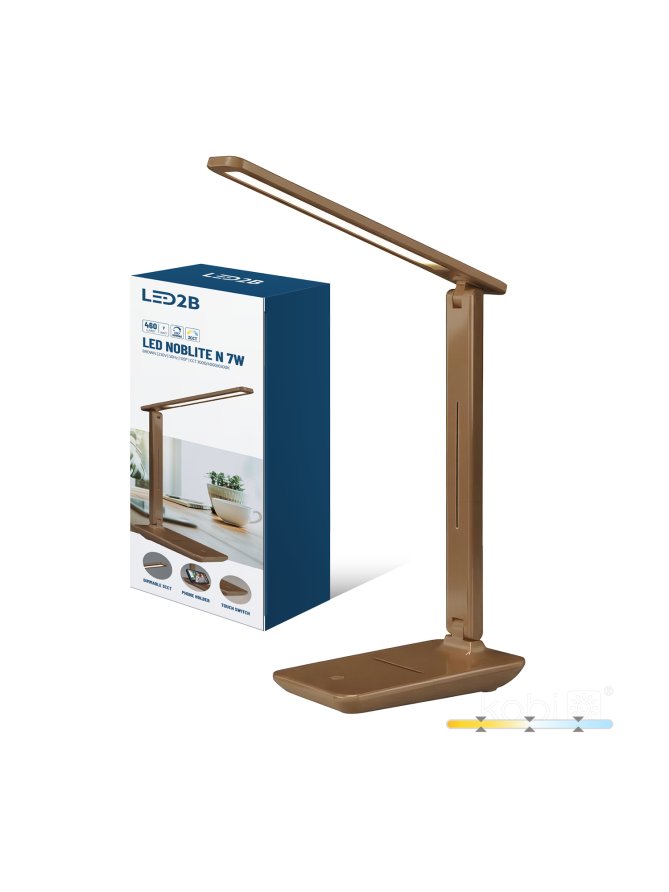Lampka biurkowa LED NOBLITE N 7W 3CCT brązowa LED2B 