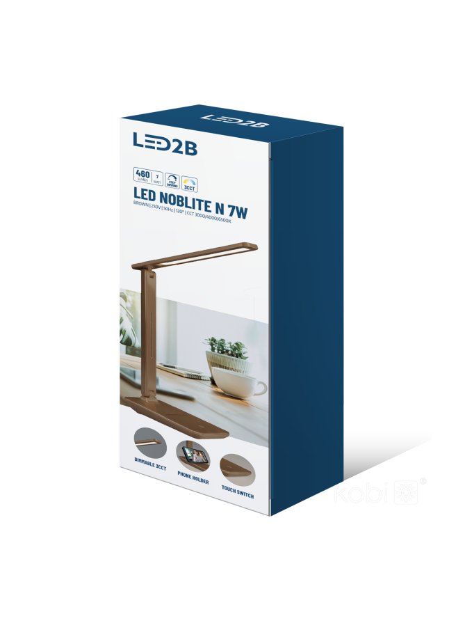 Lampka biurkowa LED NOBLITE N 7W 3CCT brązowa LED2B 