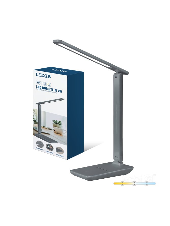 Lampka biurkowa LED NOBLITE N 7W 3CCT szara LED2B 