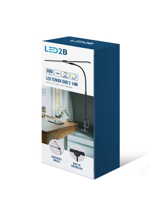 Lampka biurkowa LED TENUIX DUO 2 14W CCT czarna LED2B 