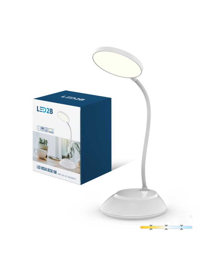 Lampka biurkowa LED VISUA DESK 5W biała LED2B 