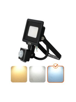 Naświetlacz zewnętrzny z czujnikiem ruchu PIR LED MHC 10W 6500K IP65 czarny LED2B 