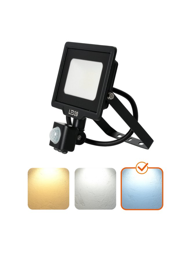Naświetlacz zewnętrzny z czujnikiem ruchu PIR LED MHC 20W 6500K IP65 czarny LED2B 