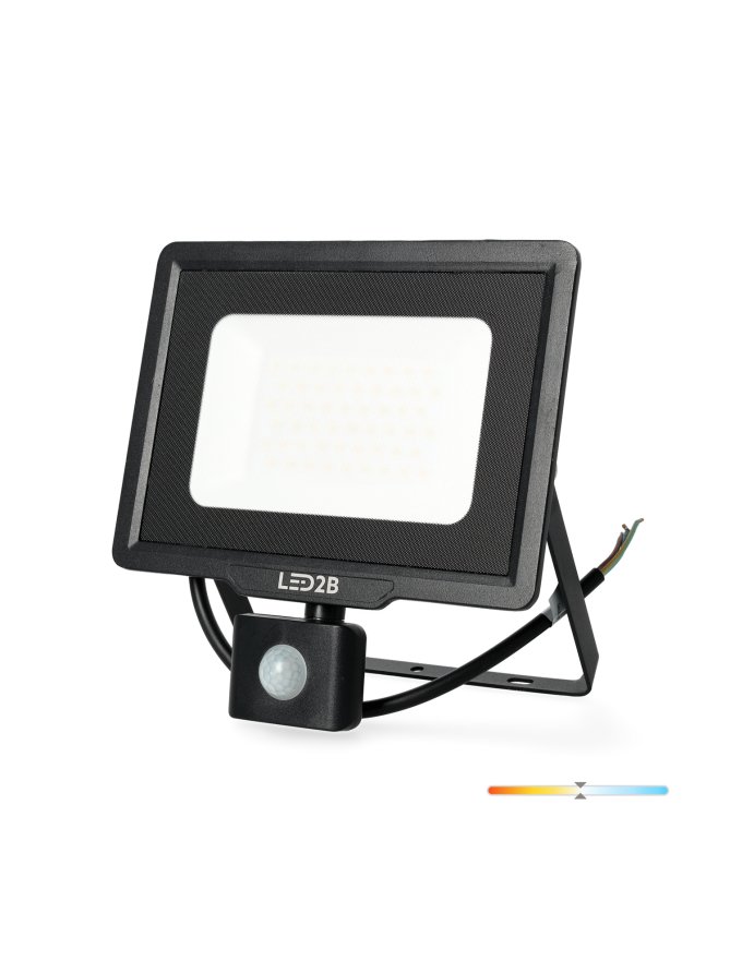 Naświetlacz zewnętrzny z czujnikiem ruchu PIR LED MHC 50W 4000K IP65 czarny LED2B 