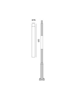 Przedłużka do słupa oświetleniowego BASE SV 1m Fi 76 mm szara Kobi 