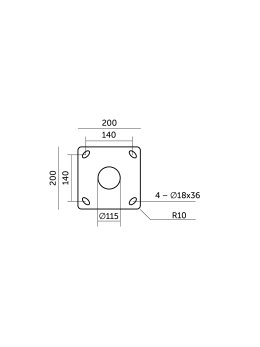 Słup oświetleniowy stalowy modułowy BASE SV 3m Fi 60 mm czarny Kobi 