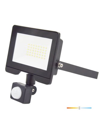 Naświetlacz LED z czujnikiem ruchu PIR 30W 4000K IP54 czarny LED2B RED 