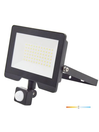 Naświetlacz LED z czujnikiem ruchu PIR 50W 4000K IP54 czarny LED2B RED 