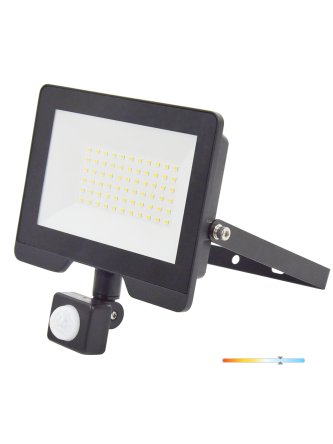 Naświetlacz LED z czujnikiem ruchu PIR 50W 6500K IP54 czarny LED2B RED 