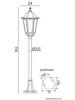 Lampa ogrodowa klasyczna Retro Classic 114cm K 5002/2 - LEDco.pl